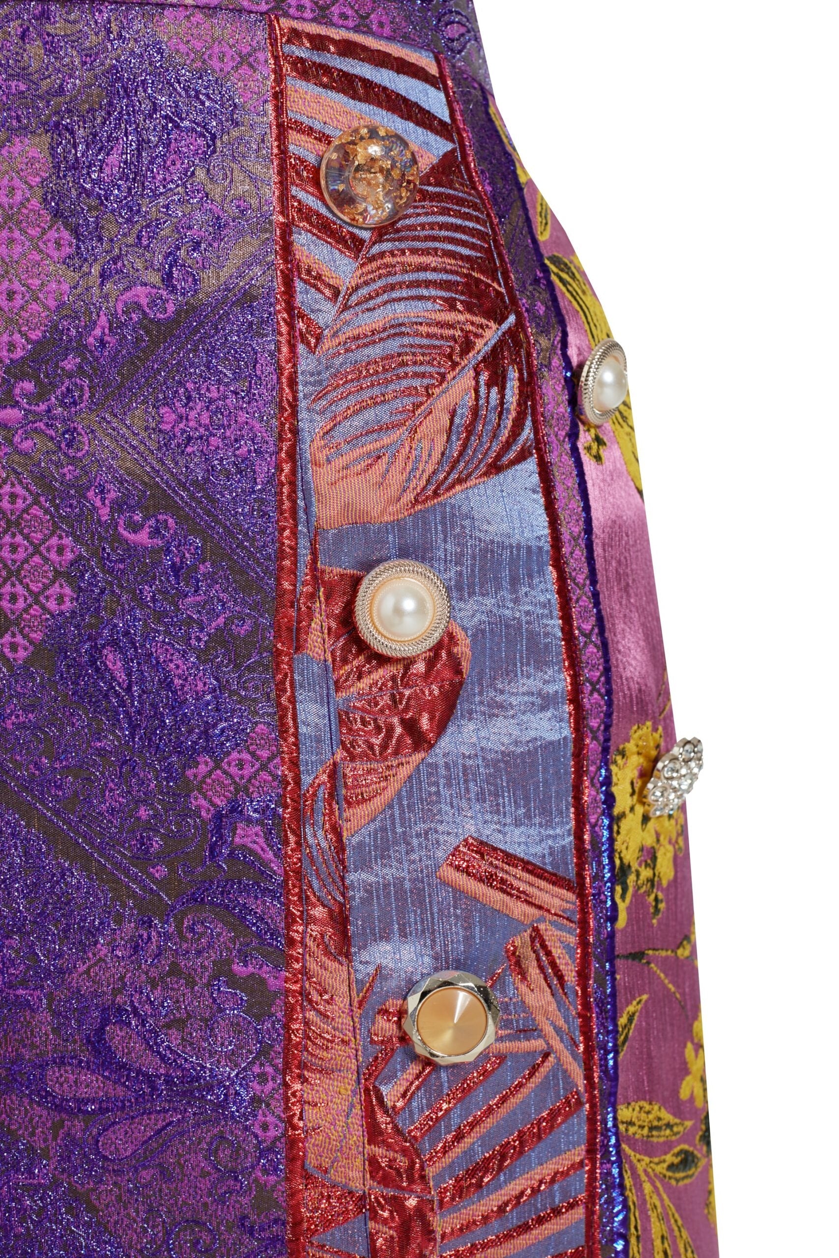 Tinder Düğme Detaylı Asimetrik Mini Etek - 1