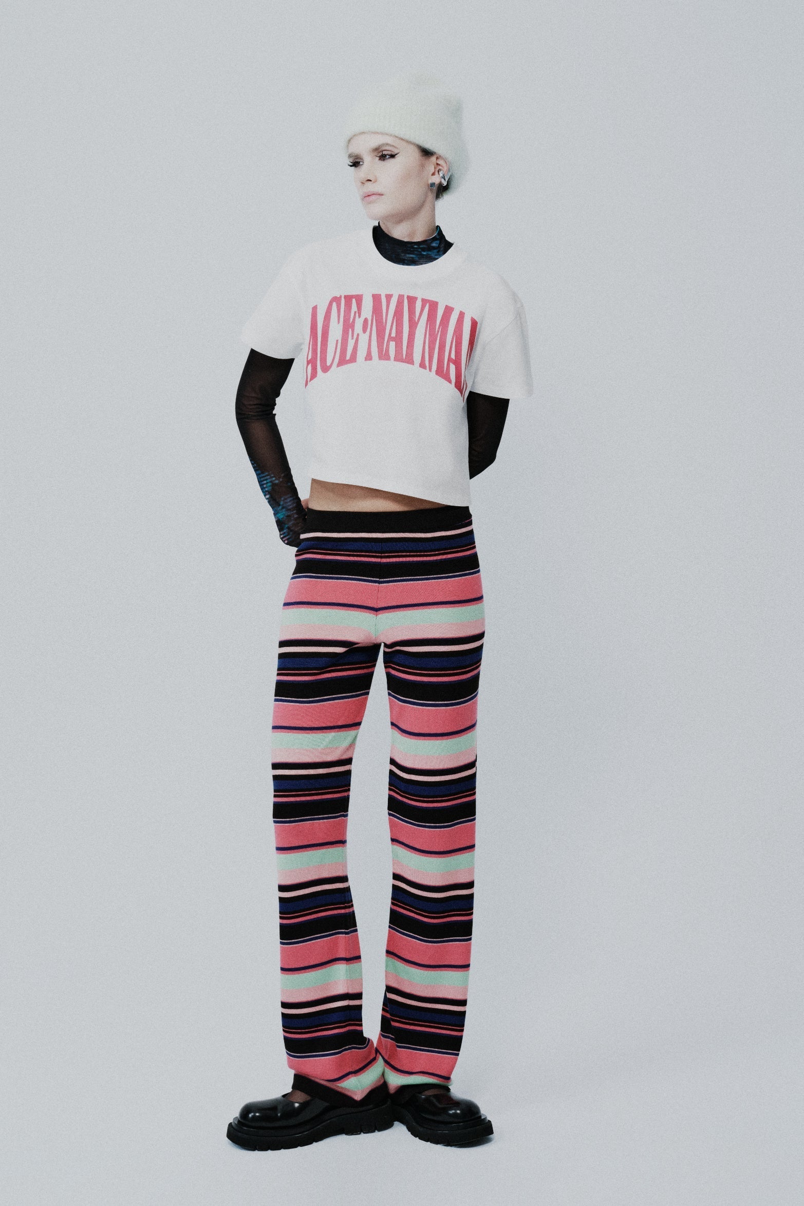 Carey Striped Knitted Pants - 0