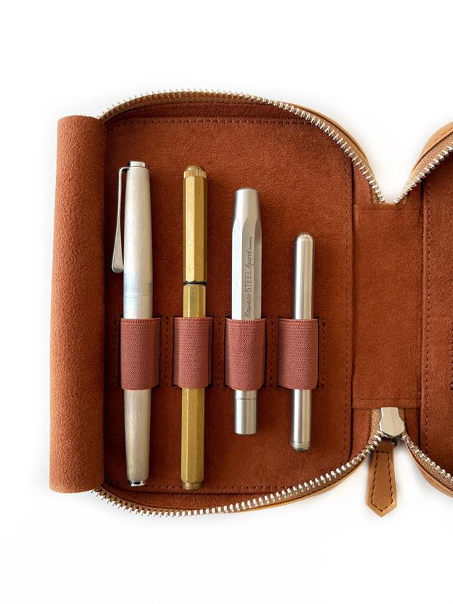 Vegan Apple Skin Sahra Dark A6 8 Li Kalem Kılıfı - 3