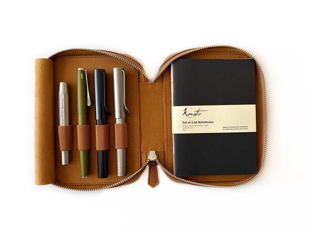 Vegan Apple Skin Sahra Light 4 Lü Kalem Kılıfı Ve A6 Ebatlı Notluk - 2