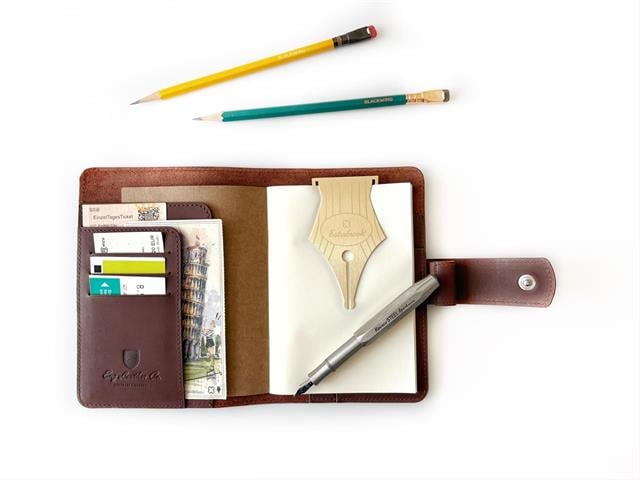 A6 Ebatlı Deri Defter Kılıfı Ve Organizer Bordeaux - 5