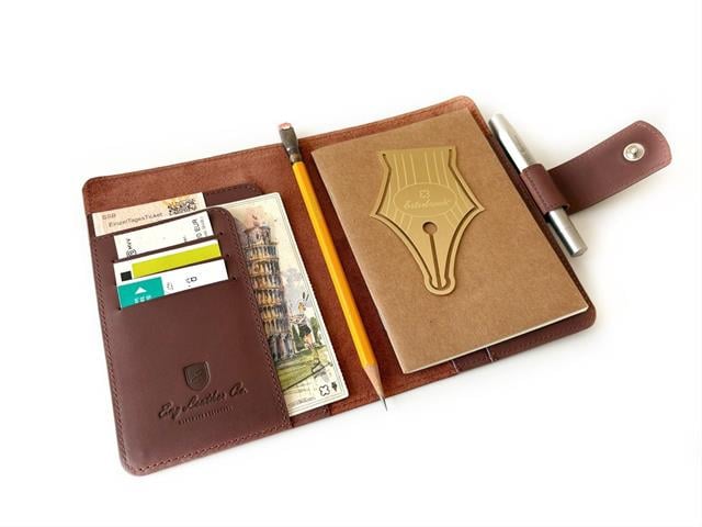 A6 Ebatlı Deri Defter Kılıfı Ve Organizer Bordeaux - 7