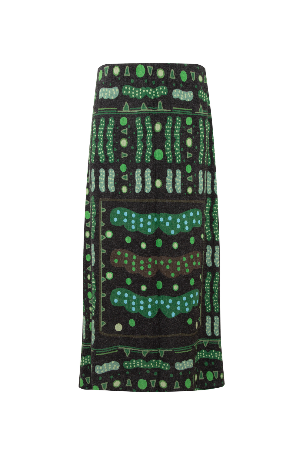 Yeşil Bulut Desenli Uzun Etek - 3