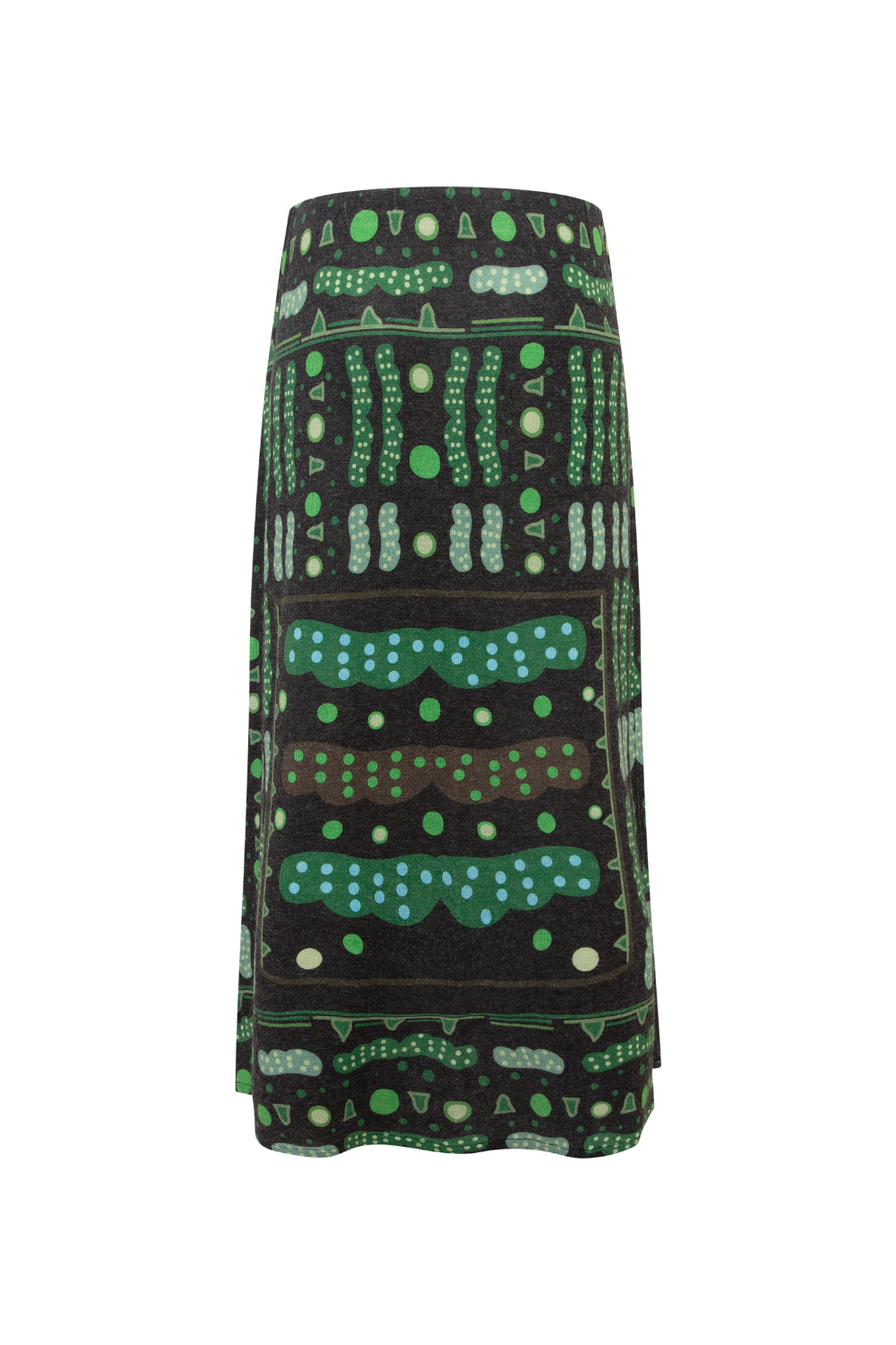 Yeşil Bulut Desenli Uzun Etek - 4