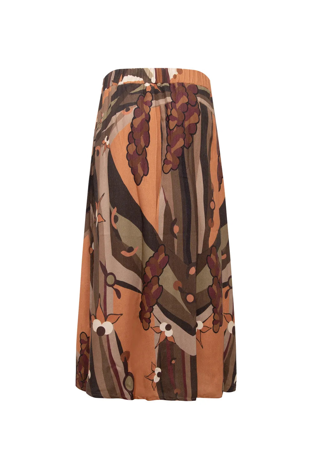 Kahve Kaplan Desenli Pile Detaylı Uzun Etek - 5