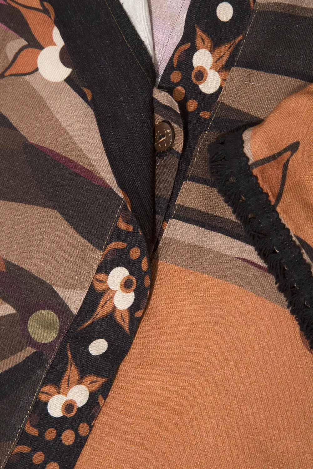 Kahve Ağaç Desenli Volan Kol Detaylı Kısa Elbise - 5