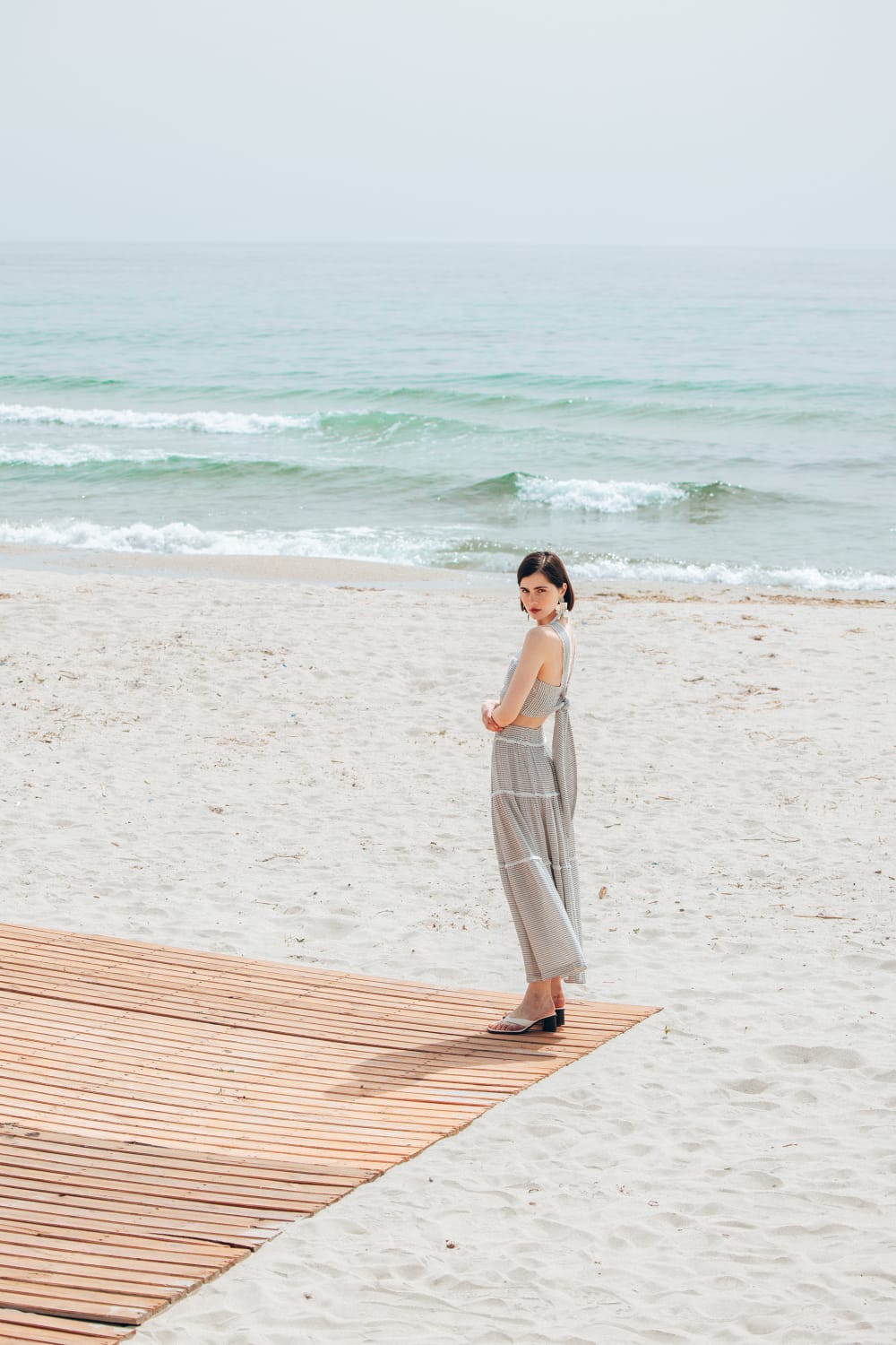 Lyocell Çizgili Etek Takım - 1