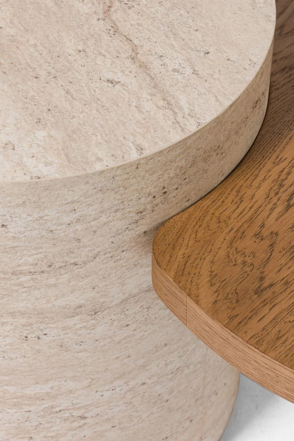 Milano Traverten Meşe Orta Sehpa - 3