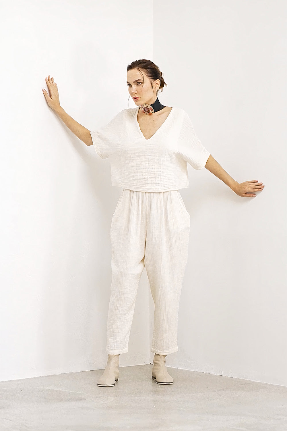 Crinkle Linen Slouchy Pantolon - 3