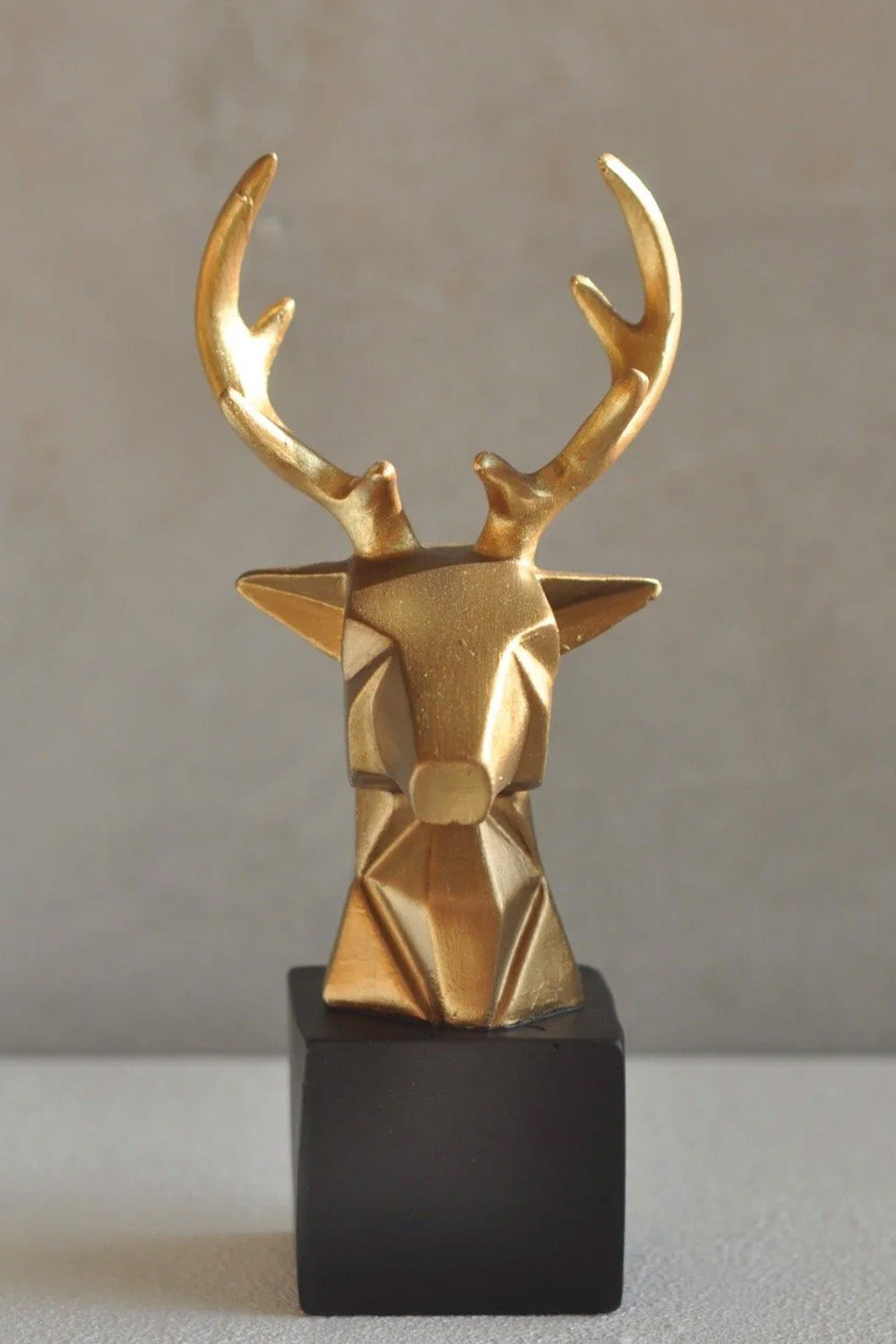 Kübik Geyik Büst Obje Altın - 0