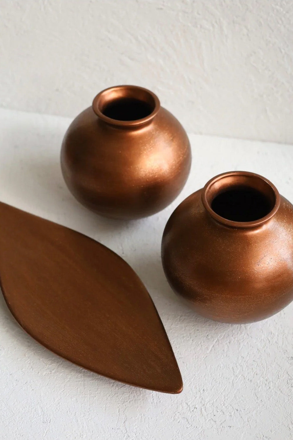 Bakırdan Seri Seramik Küp Vazo Seti - 1