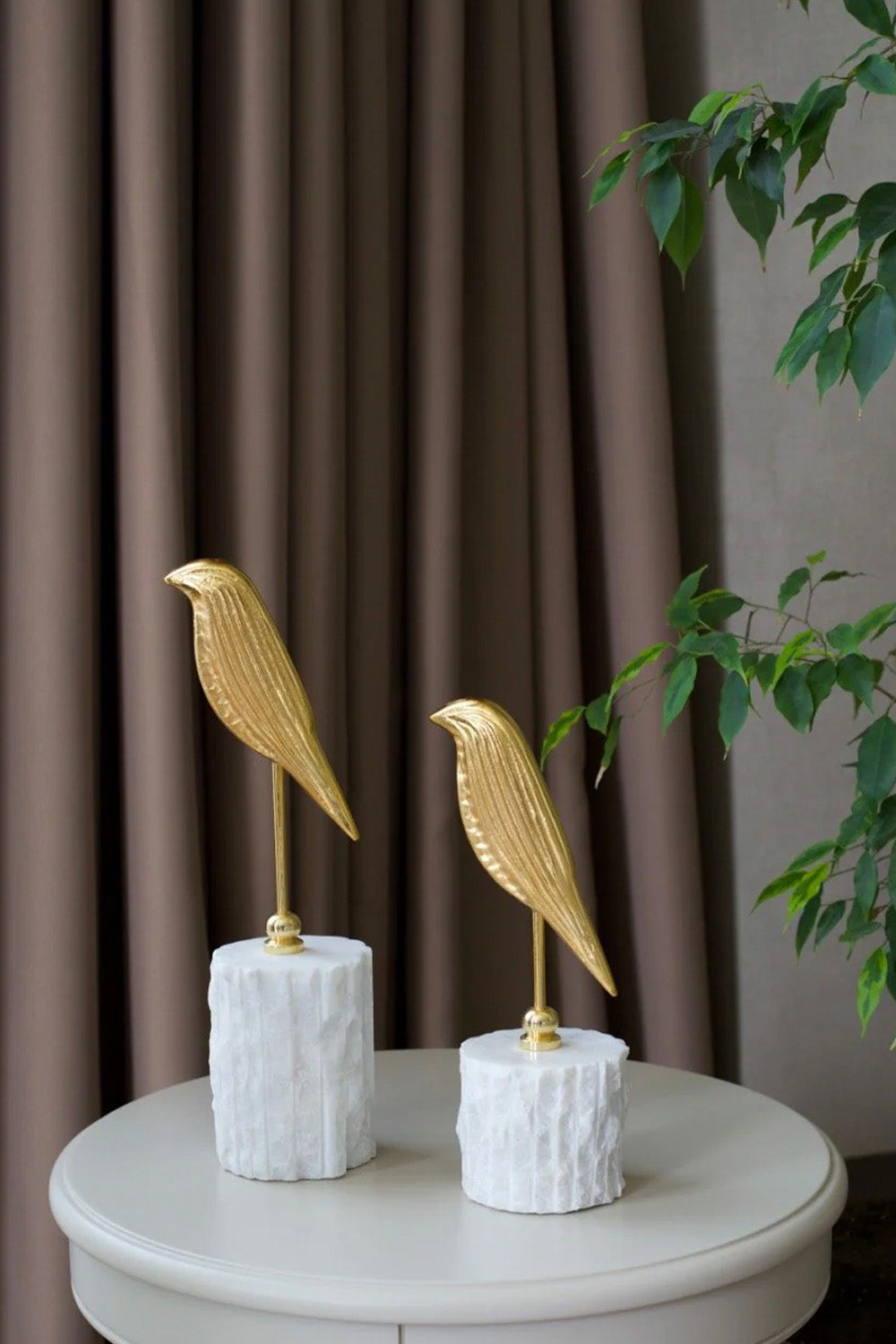 Mermer Kaideli İkili Kuş Biblo - 1