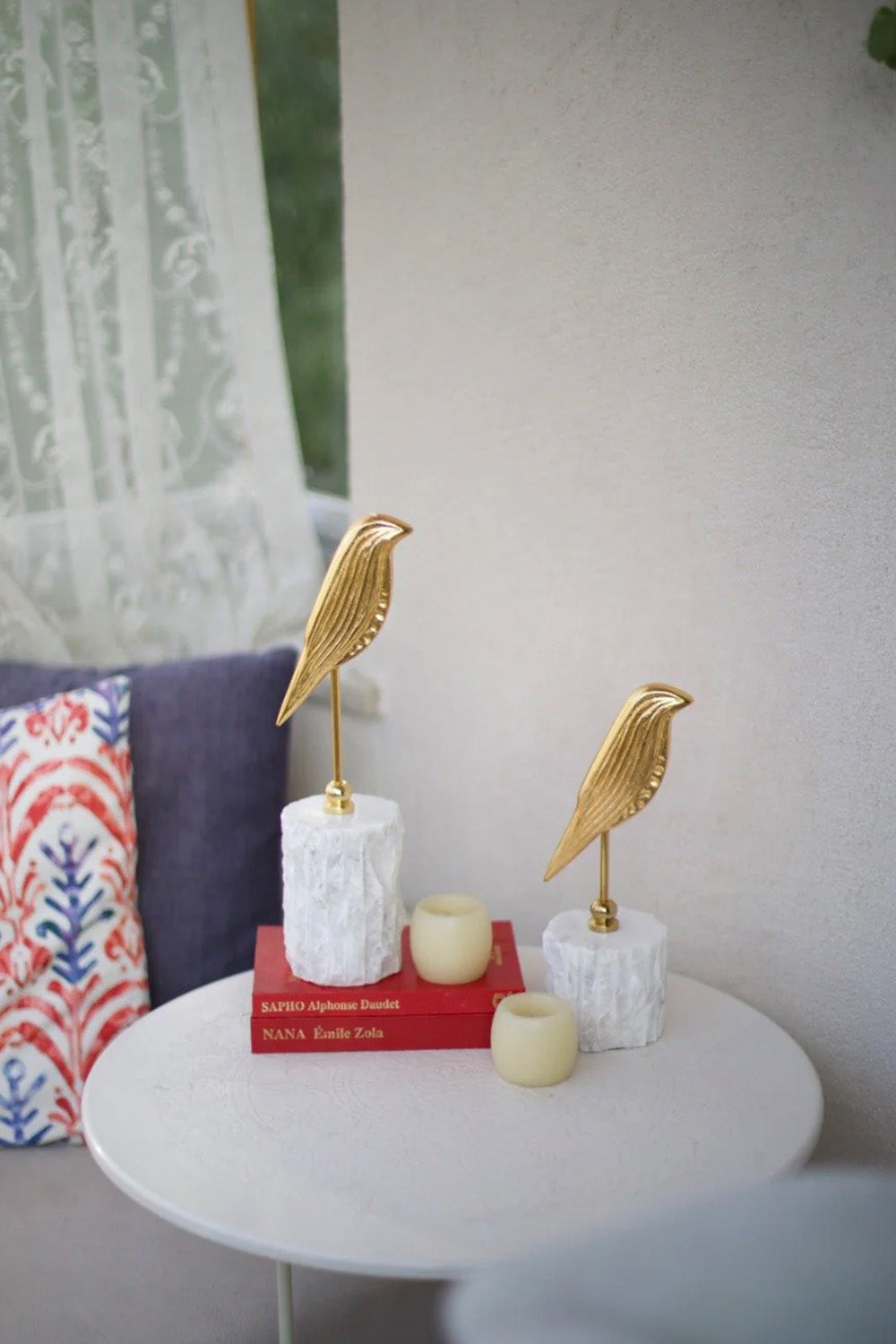 Mermer Kaideli İkili Kuş Biblo - 3