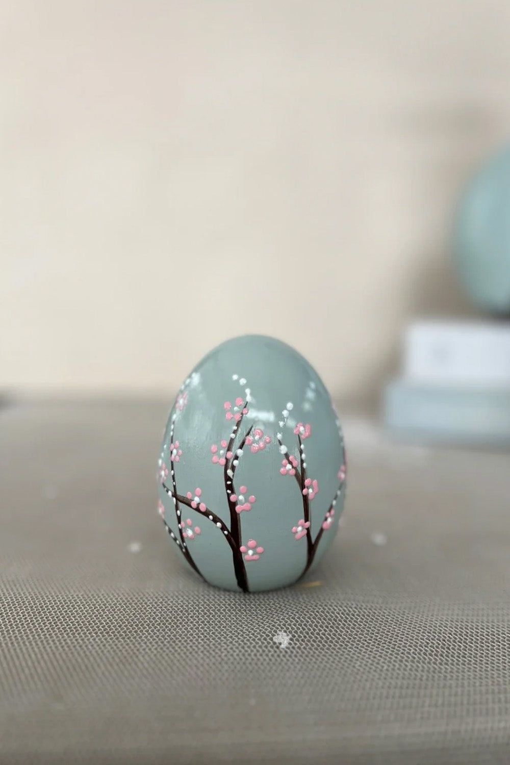 Seramik Paskalya Yumurta Seti Sakura Desenli - 2