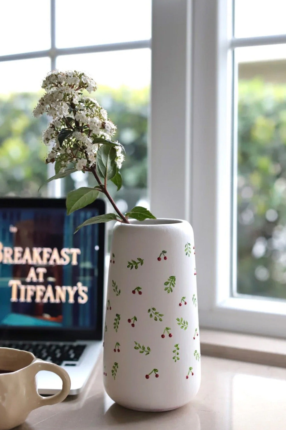 Minik Kirazlı Seramik Vazo - 0