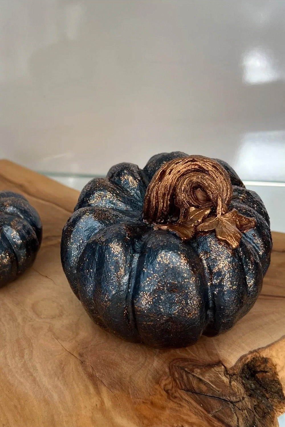 Simli Bal Kabağı İkili Obje Gece Mavisi Bakır - 4