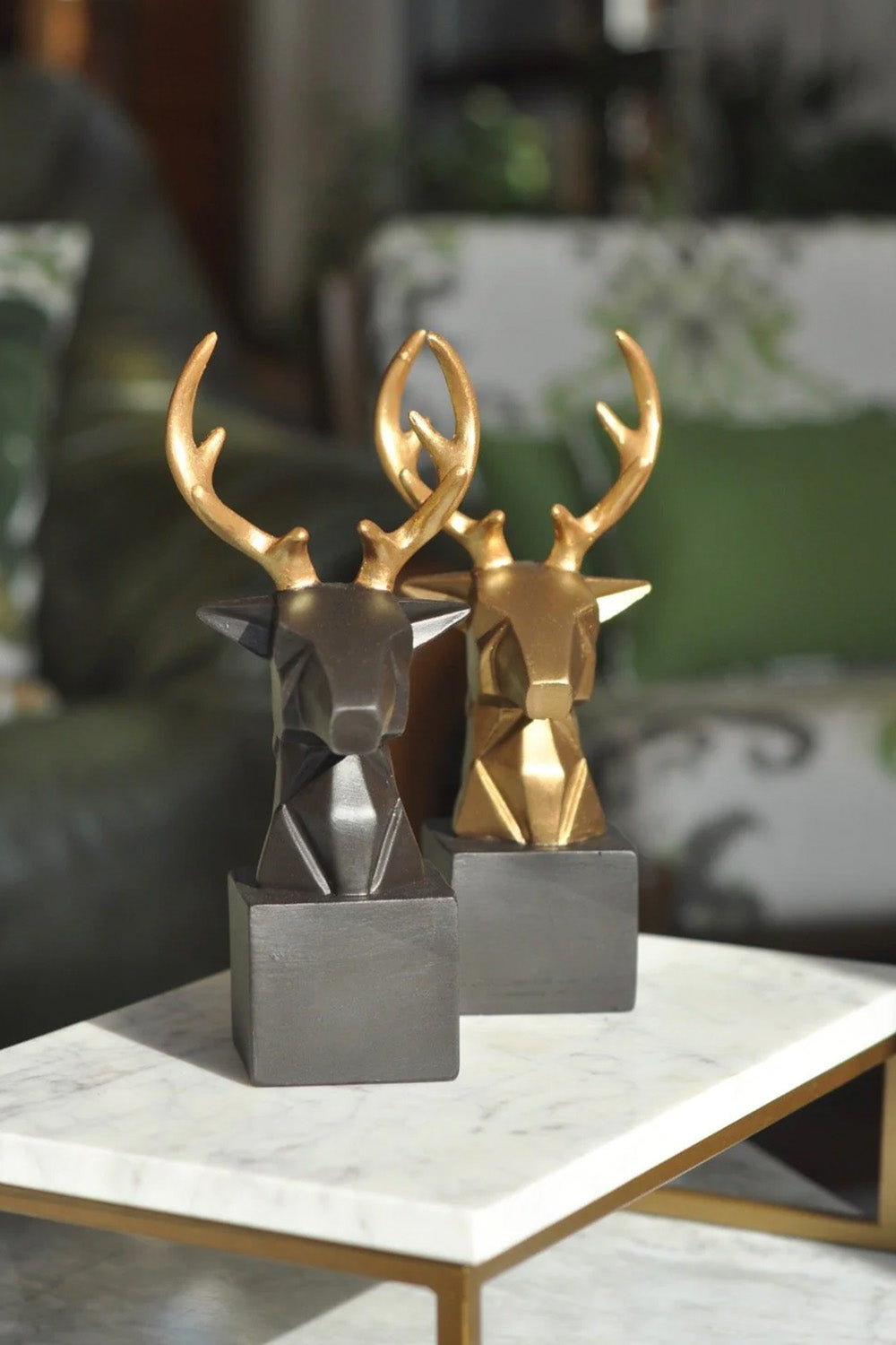 Kübik Geyik Büst Obje Siyah - 3