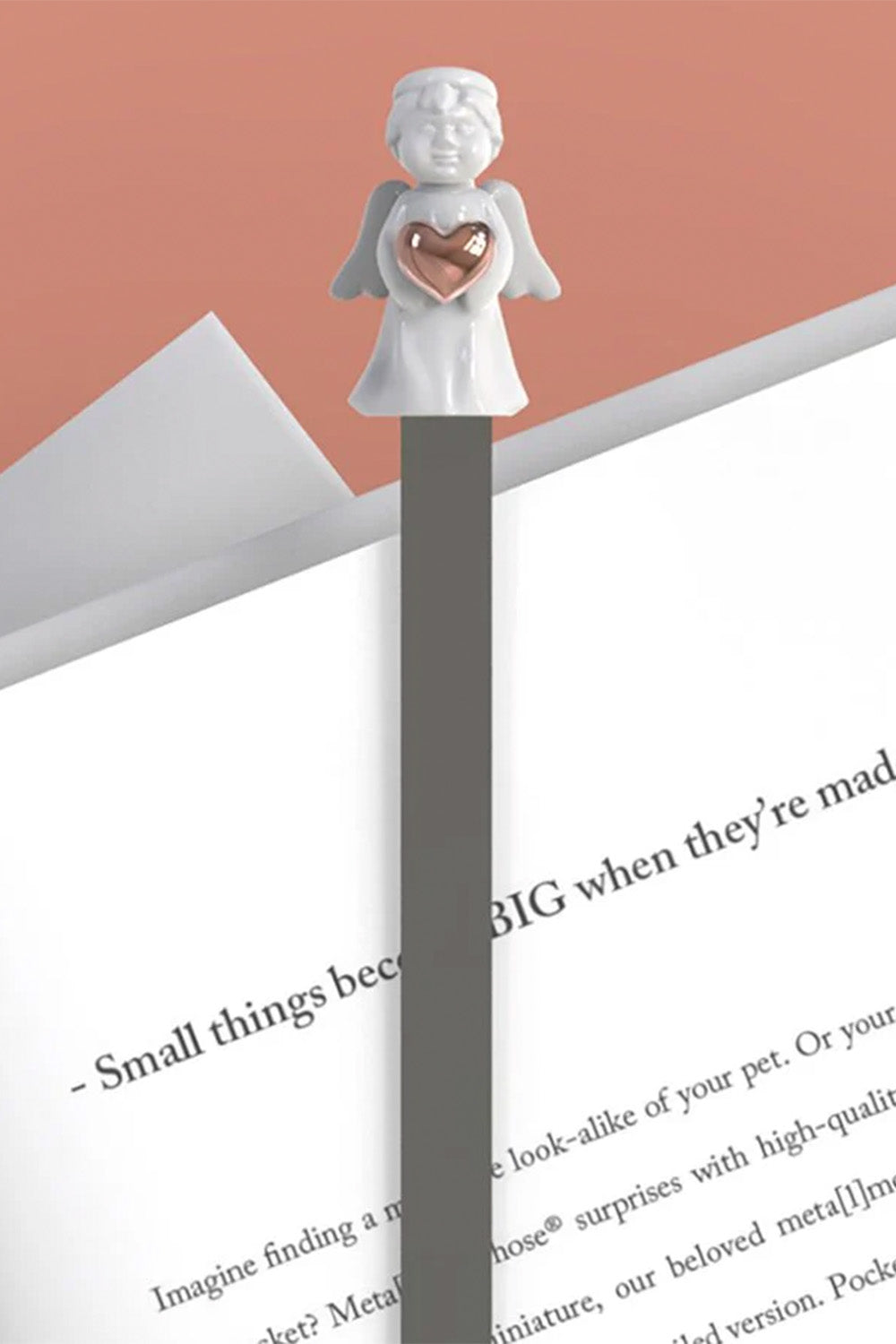 Melek & Rose Gold Kalp Kitap Ayracı - 5