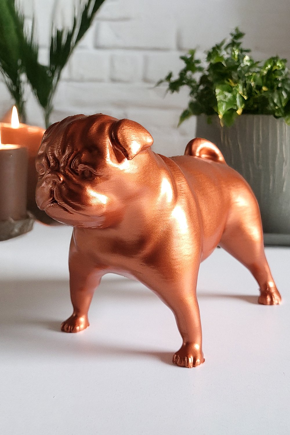 Pug Köpek Figürü | Bakır - 2