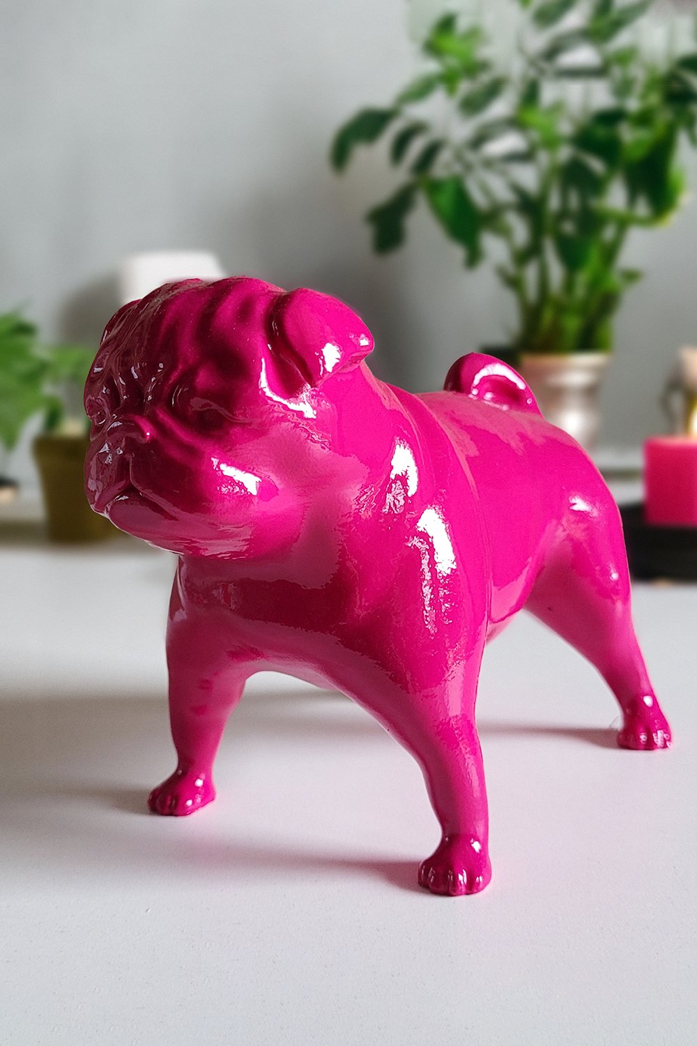 Pug Köpek Figürü | Fuşya - 1