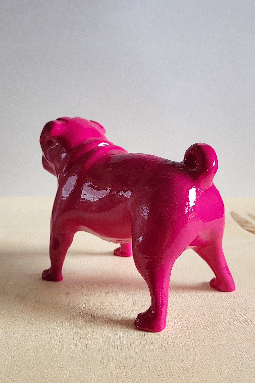 Pug Köpek Figürü | Fuşya - 5
