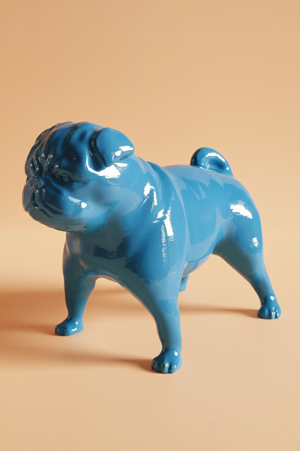 Pug Köpek Figürü | Koyu Turkuaz - 0