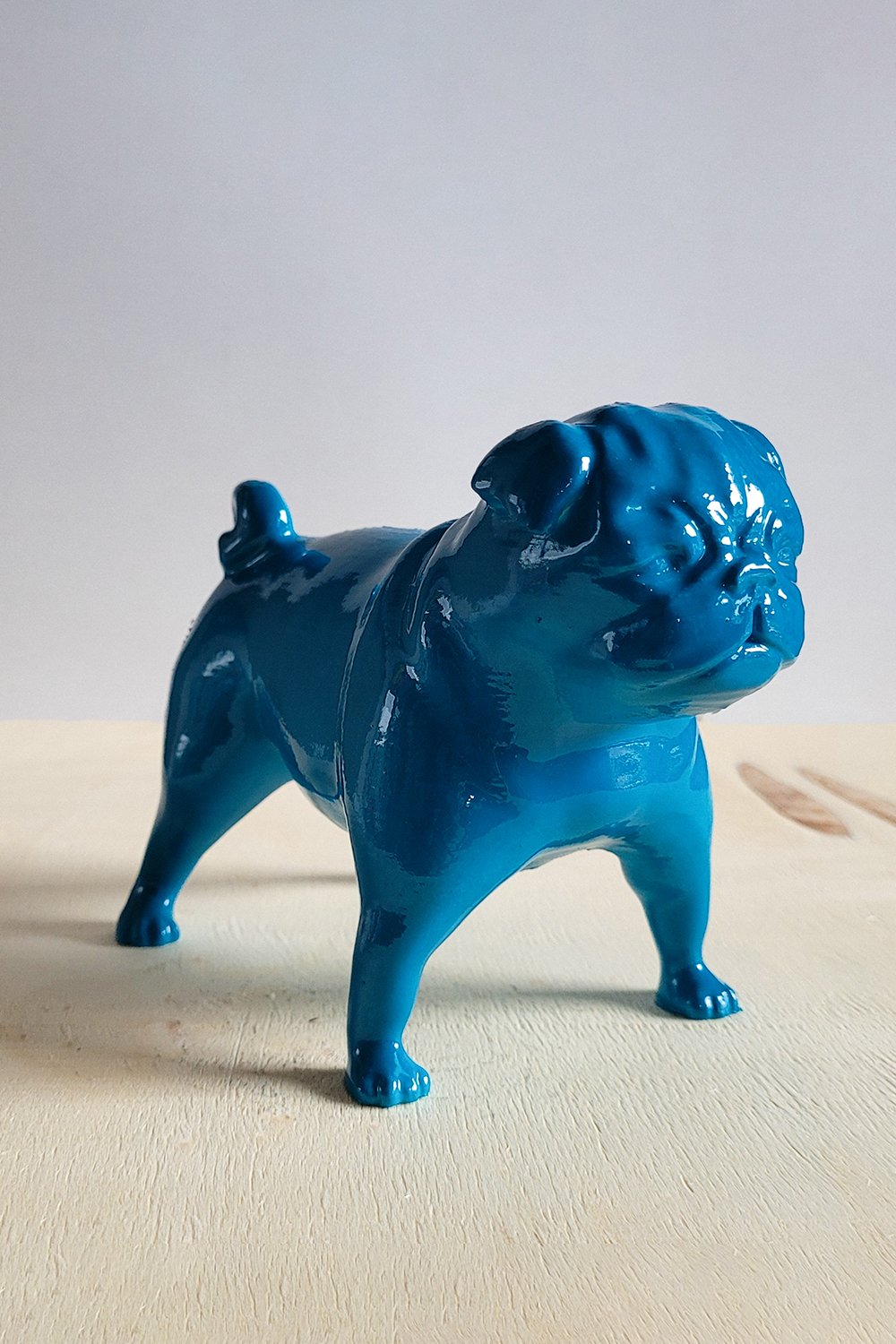 Pug Köpek Figürü | Koyu Turkuaz - 2