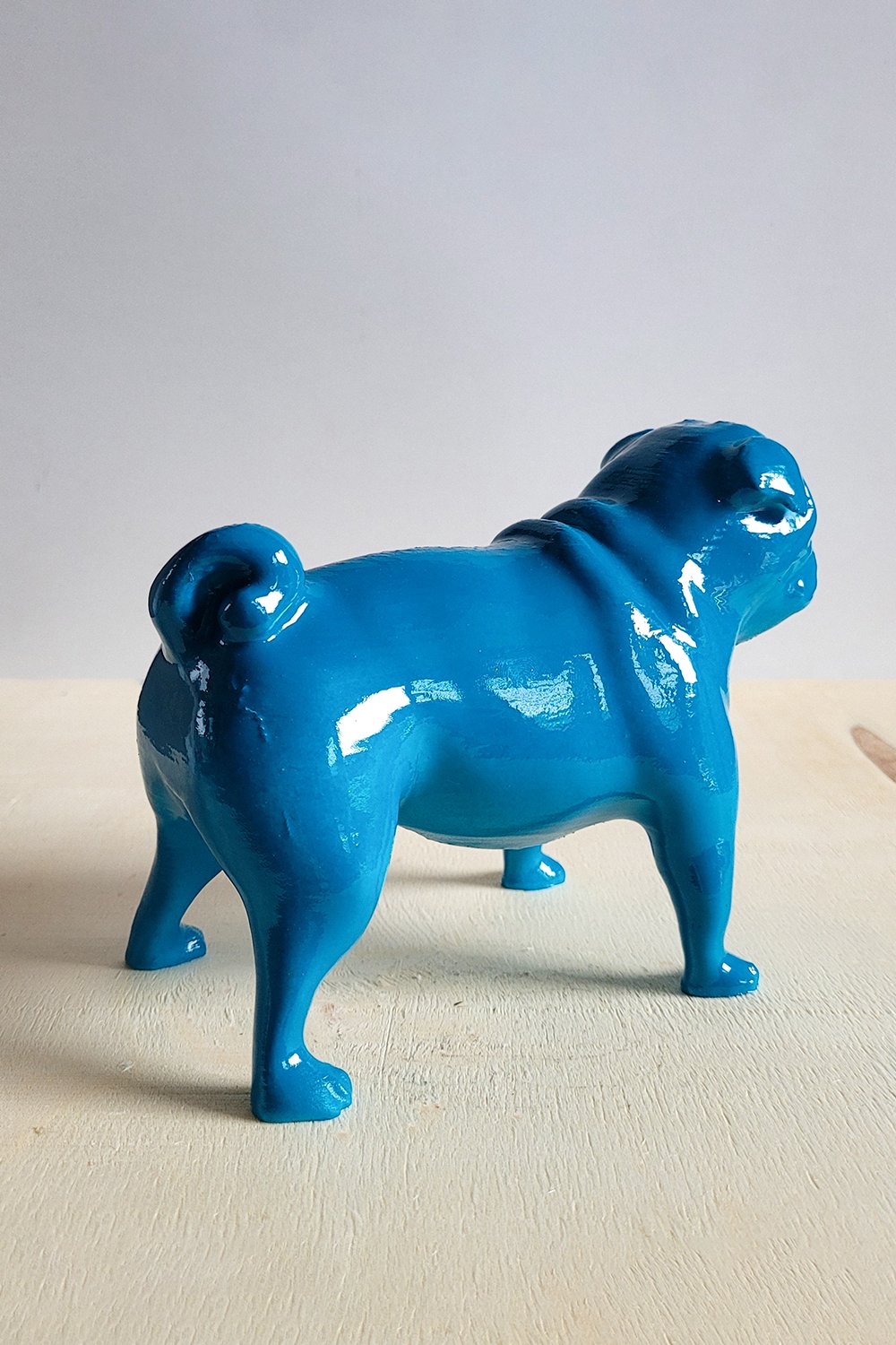 Pug Köpek Figürü | Koyu Turkuaz - 3