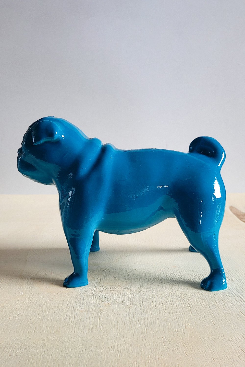 Pug Köpek Figürü | Koyu Turkuaz - 7