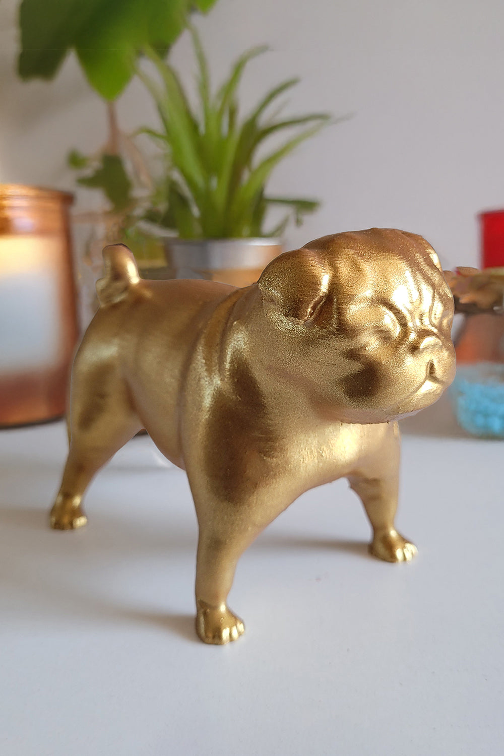 Pug Köpek Figürü | Antik Gold - 0