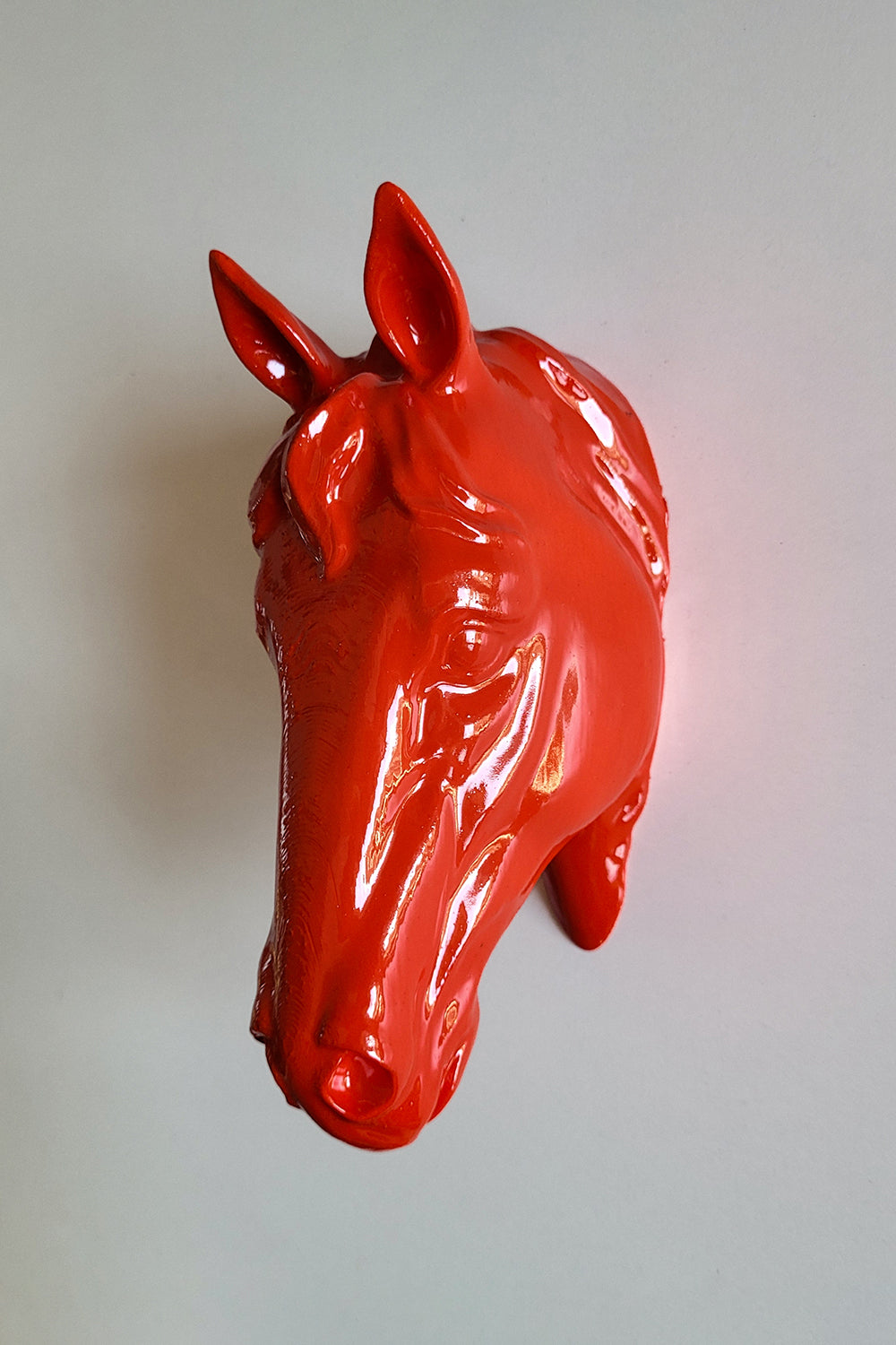 At Kafası Duvar Figürü | Kırmızı - 1