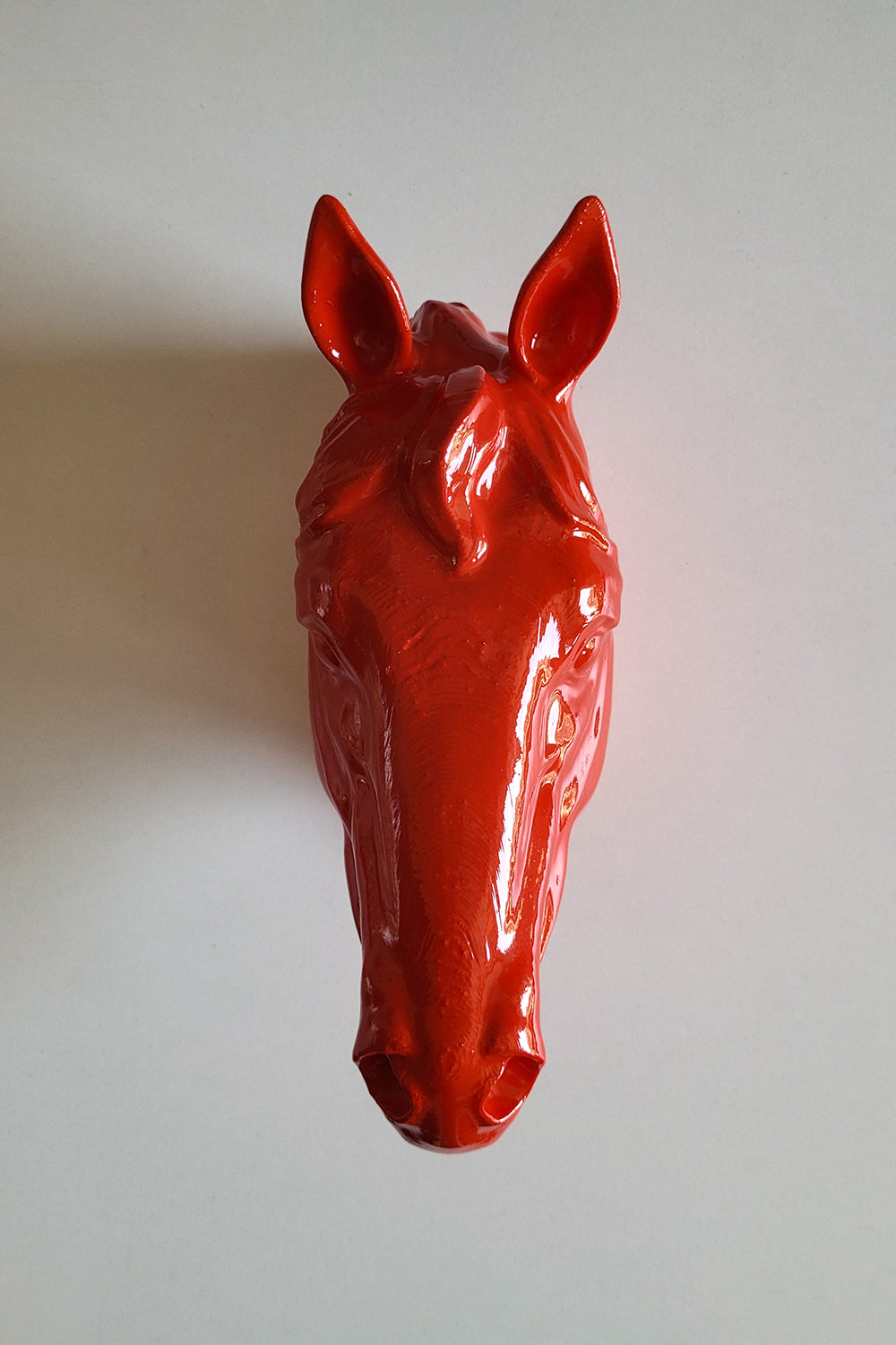 At Kafası Duvar Figürü | Kırmızı - 2