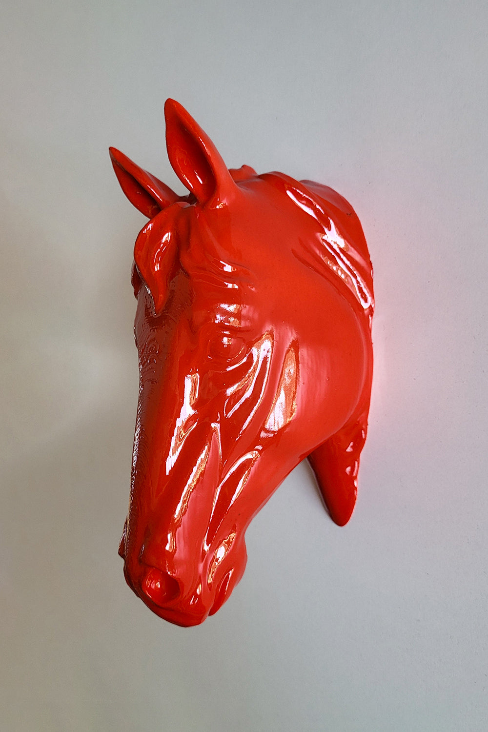 At Kafası Duvar Figürü | Kırmızı - 3