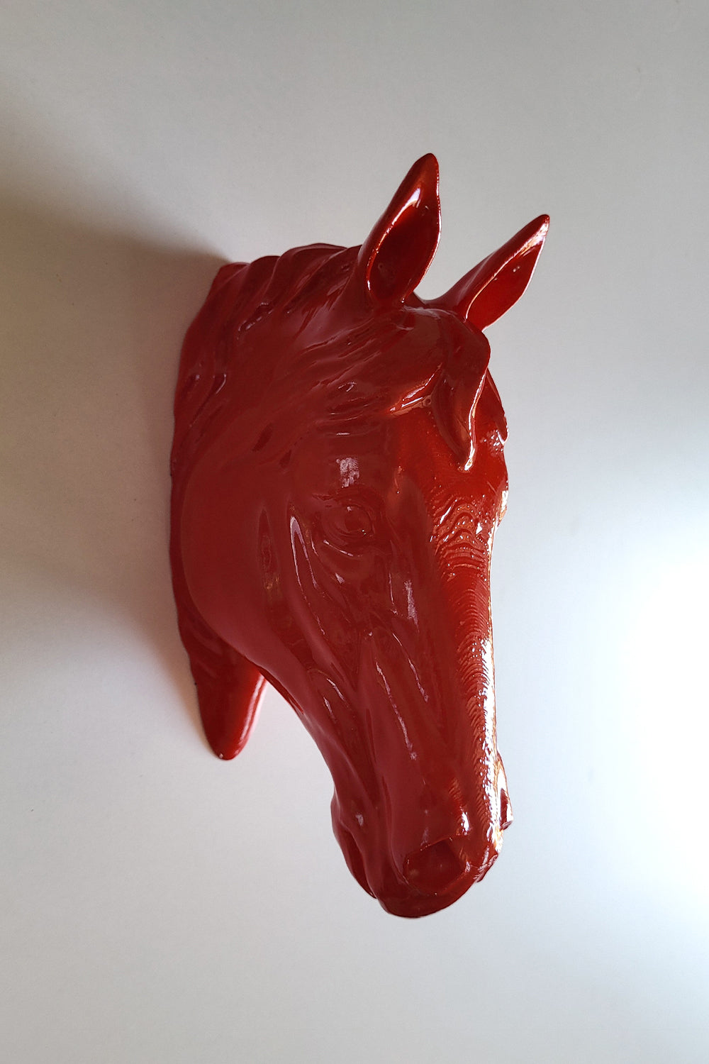 At Kafası Duvar Figürü | Kırmızı - 5