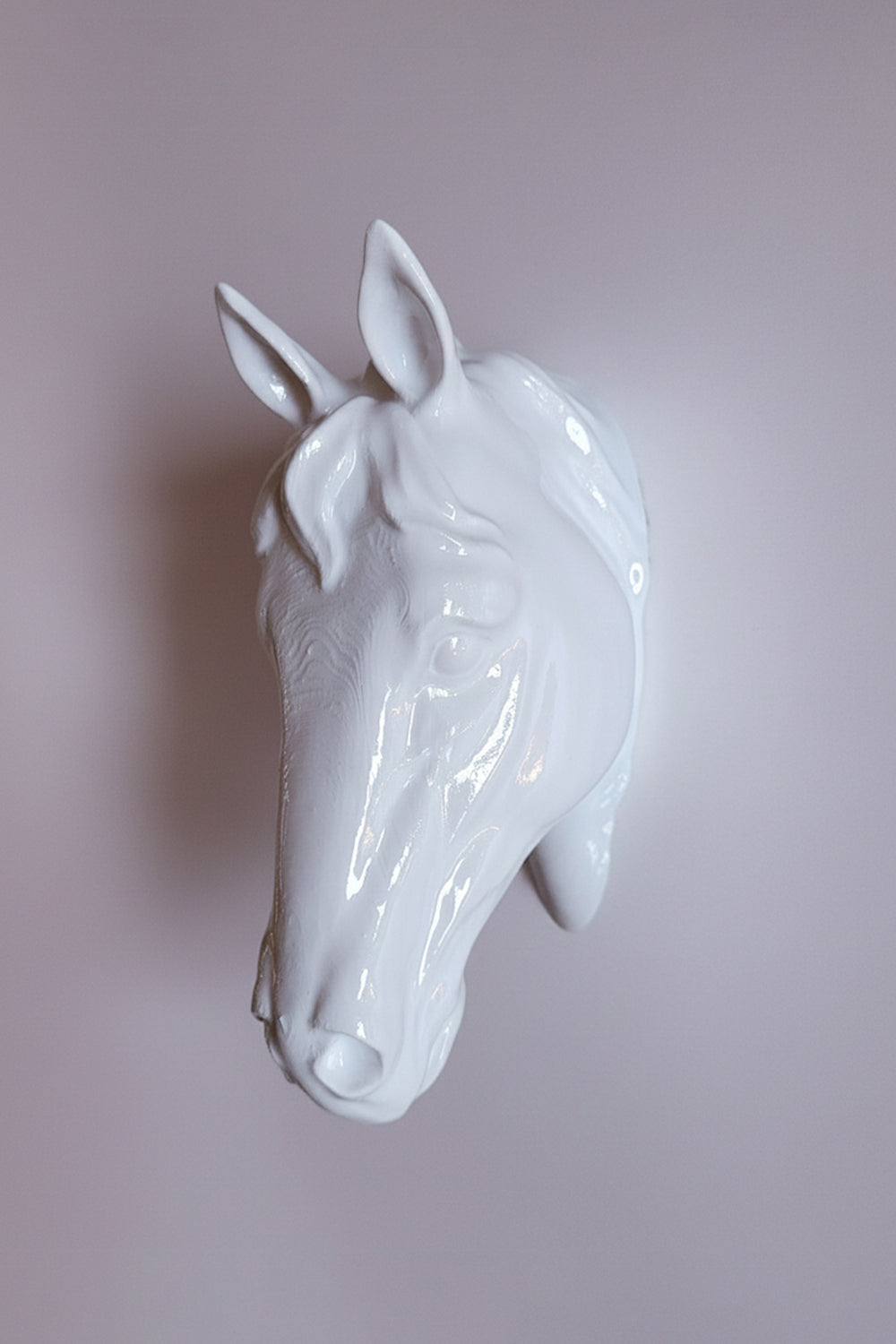 At Kafası Duvar Figürü | Beyaz - 0