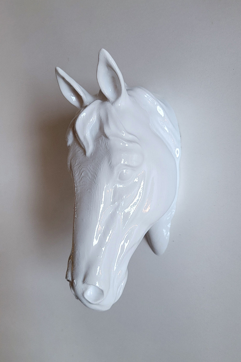 At Kafası Duvar Figürü | Beyaz - 2