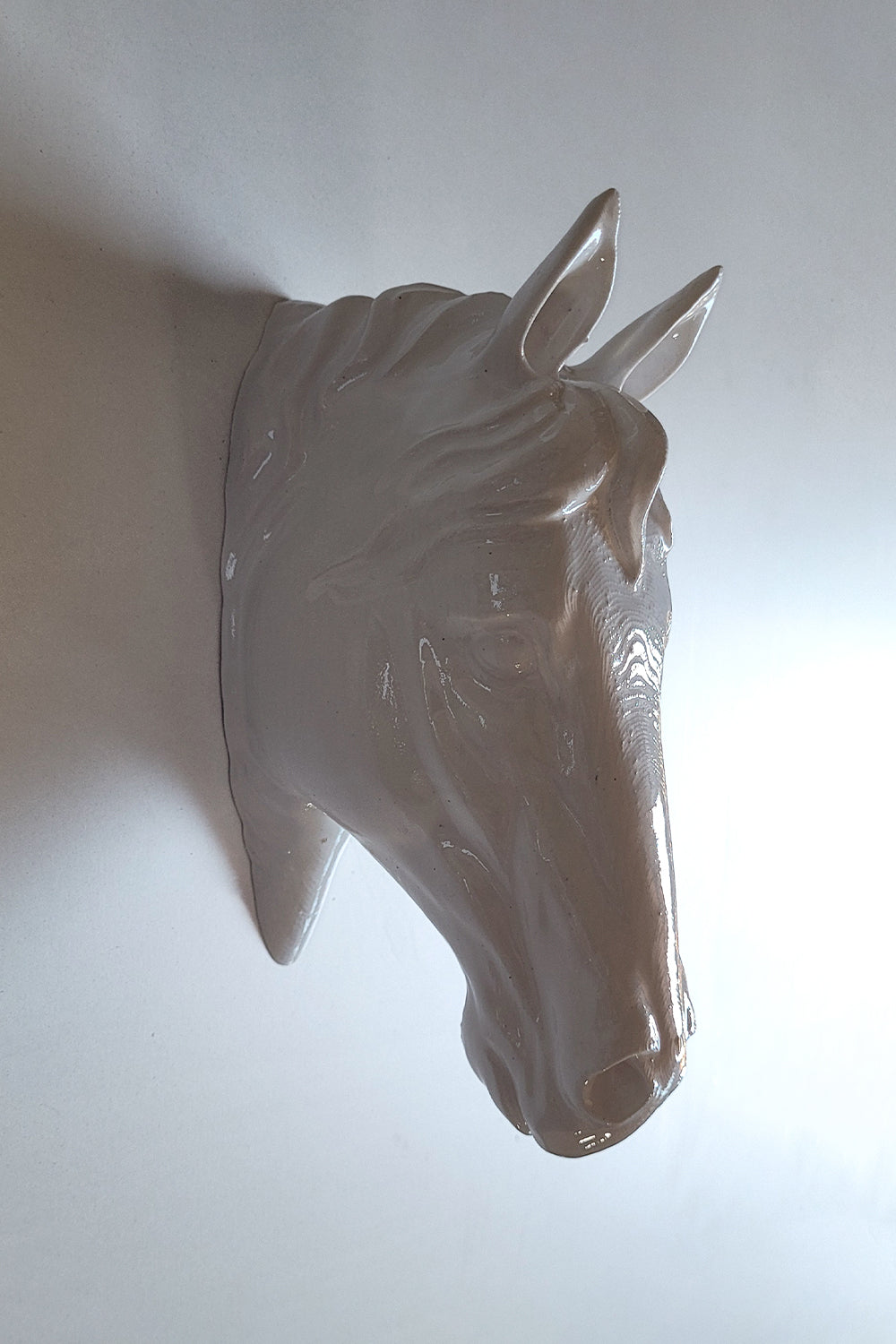 At Kafası Duvar Figürü | Beyaz - 3