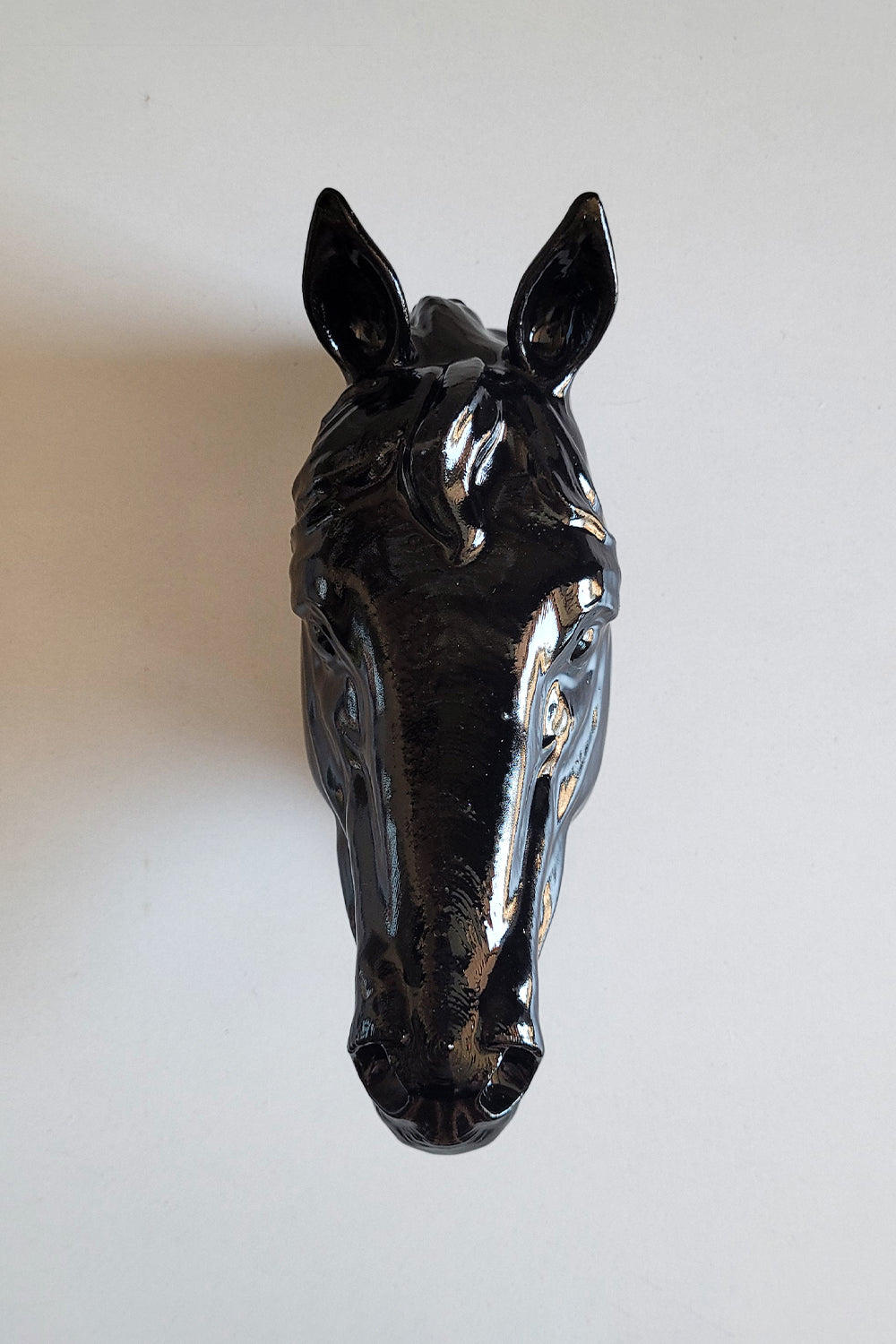 At Kafası Duvar Figürü | Siyah - 1