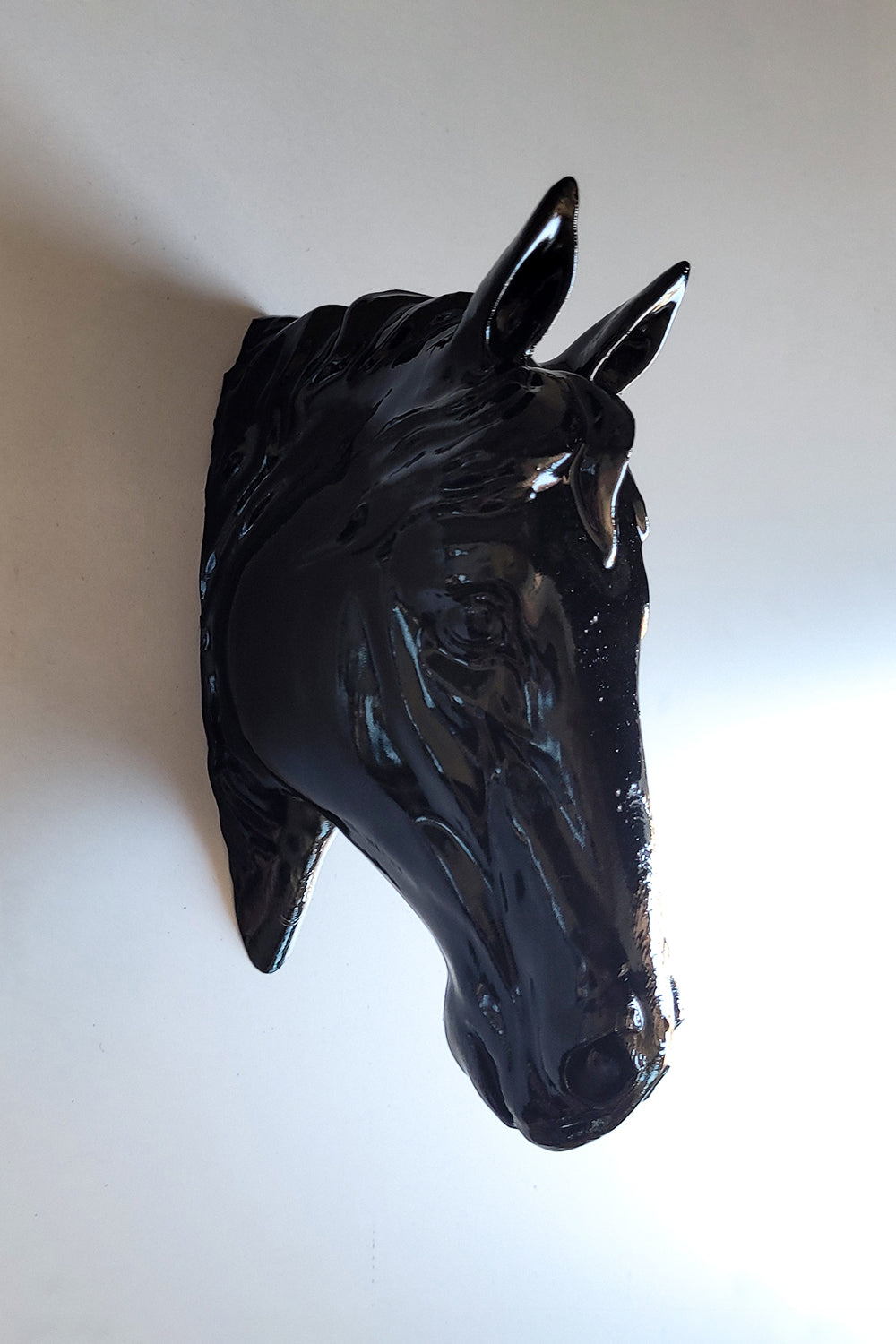 At Kafası Duvar Figürü | Siyah - 3