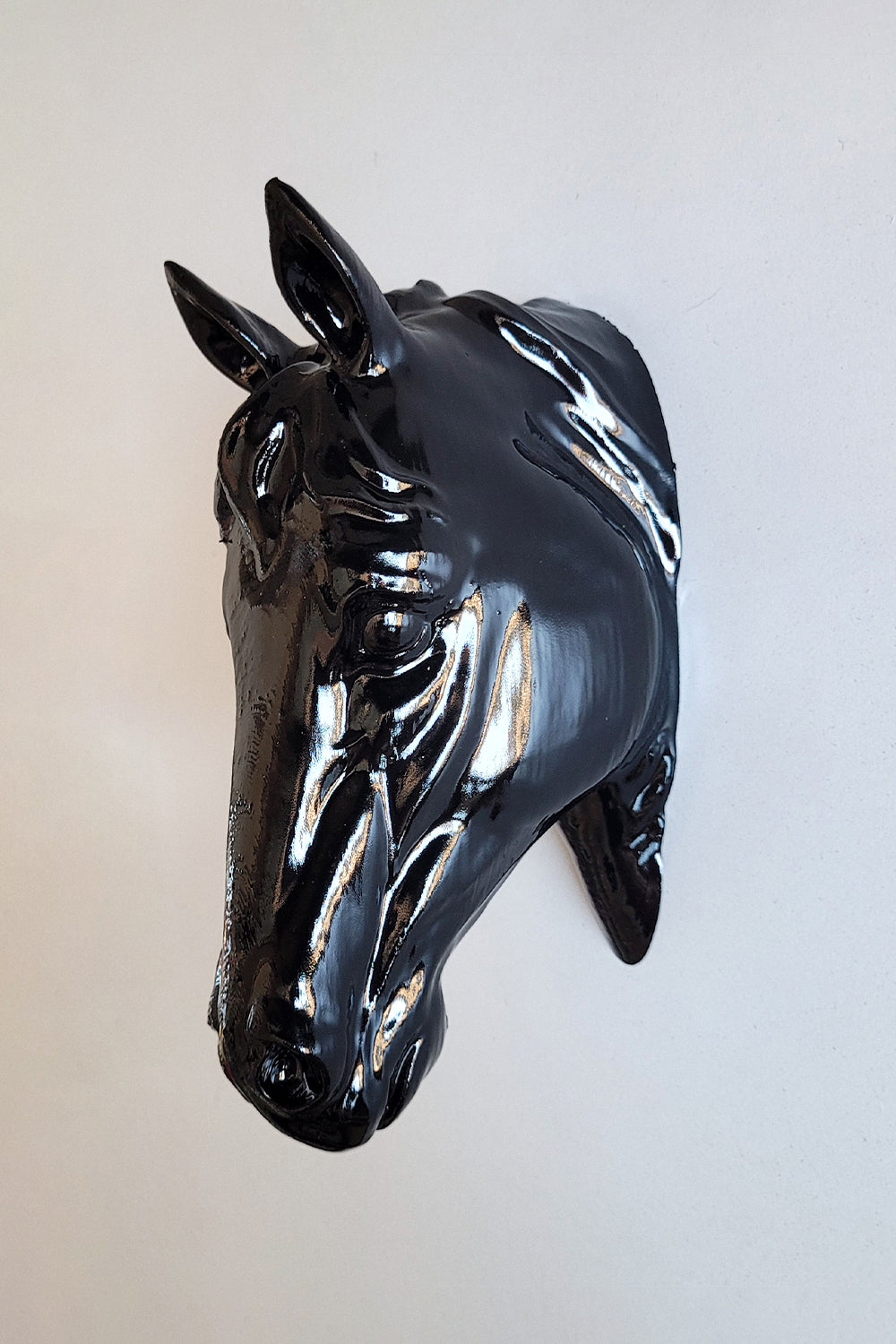 At Kafası Duvar Figürü | Siyah - 5