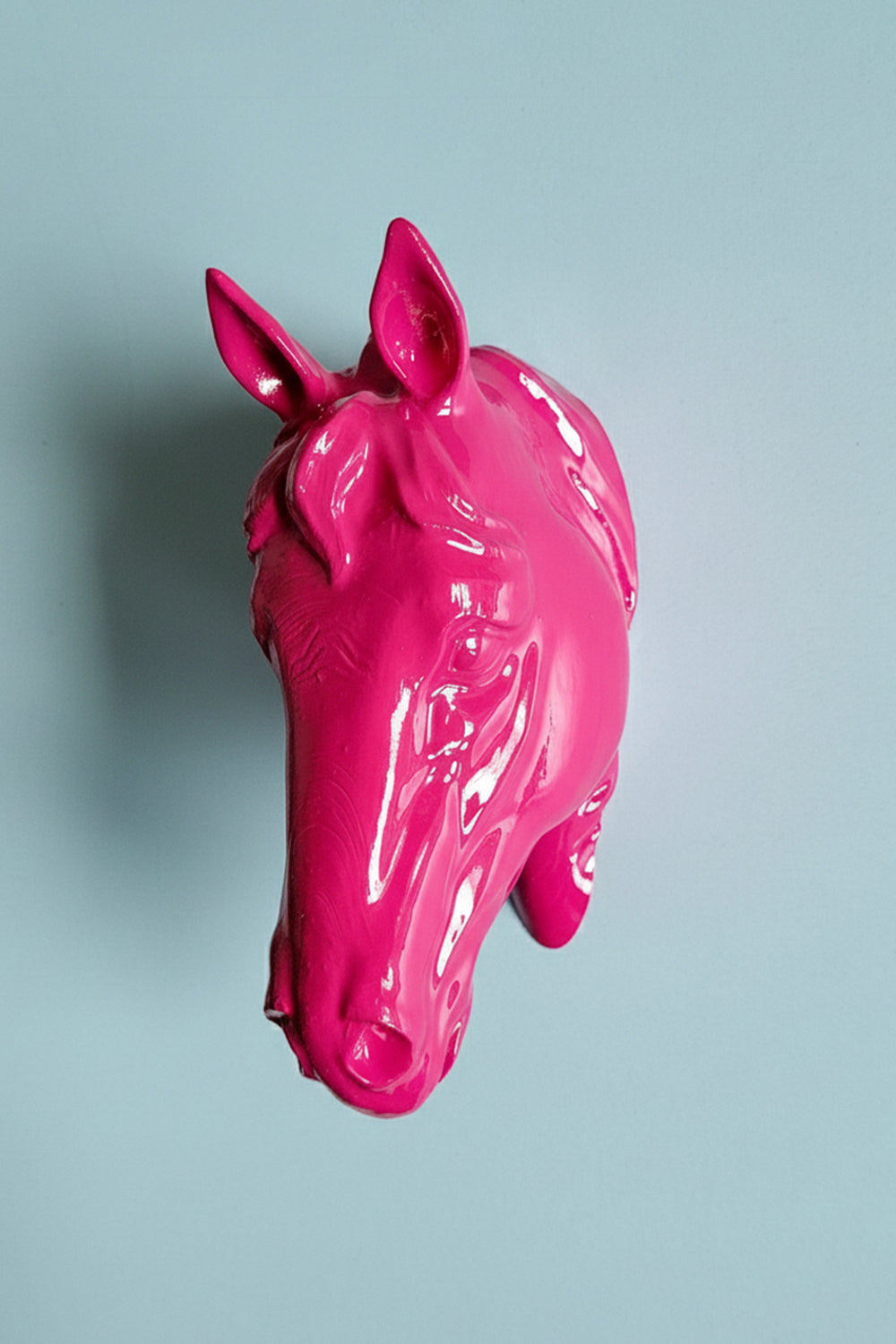 At Kafası Duvar Figürü | Macenta - 0