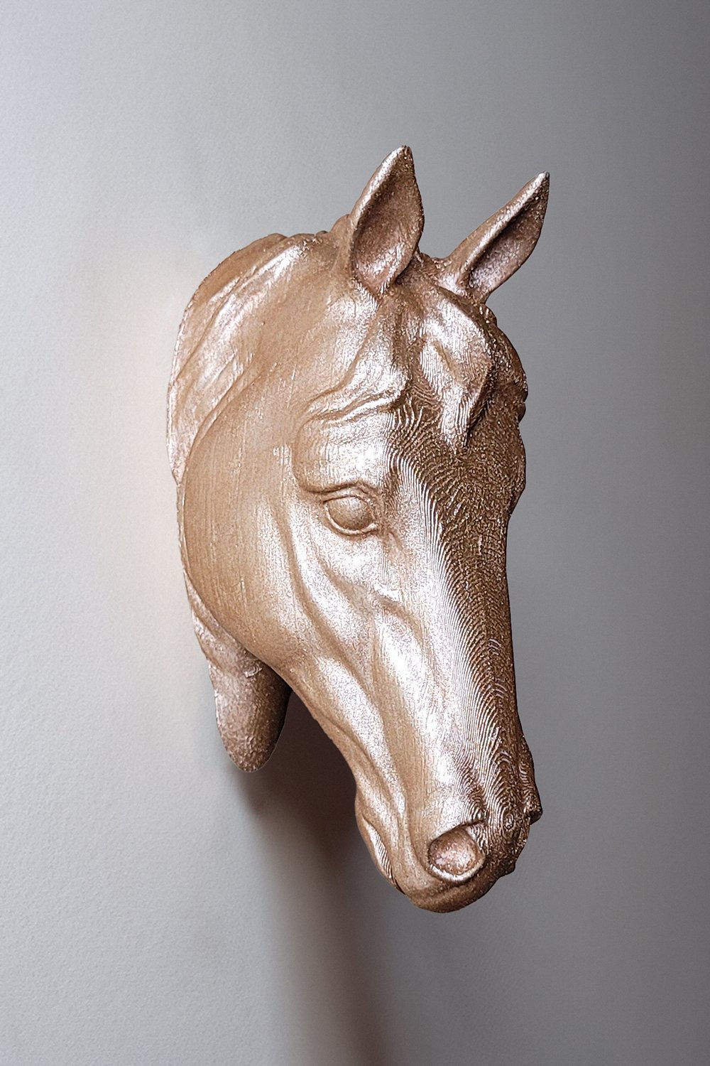 At Kafası Duvar Figürü | Rose Gold - 2