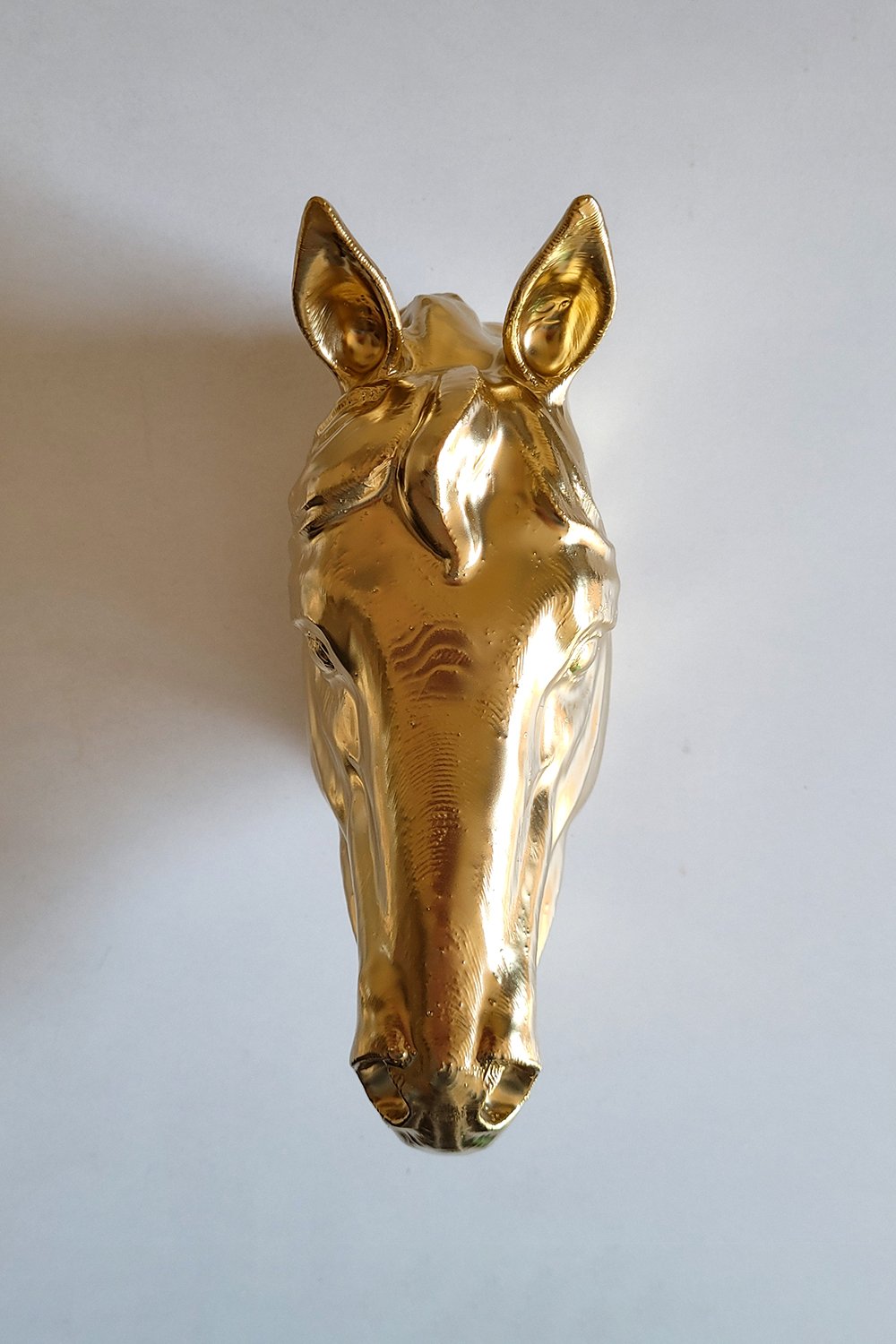 At Kafası Duvar Figürü | Gold - 1