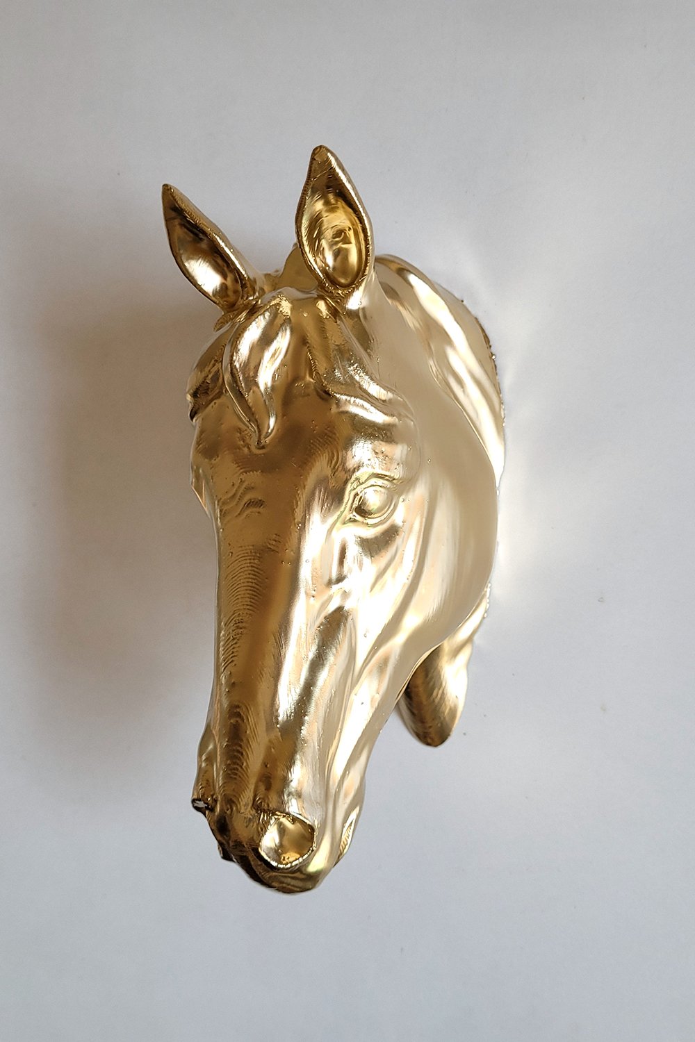 At Kafası Duvar Figürü | Gold - 2