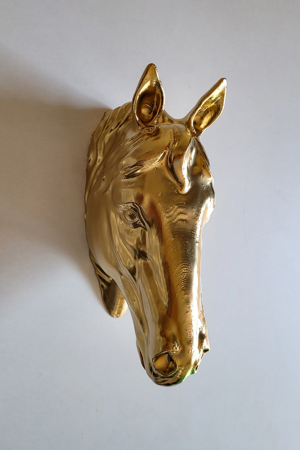 At Kafası Duvar Figürü | Gold - 4