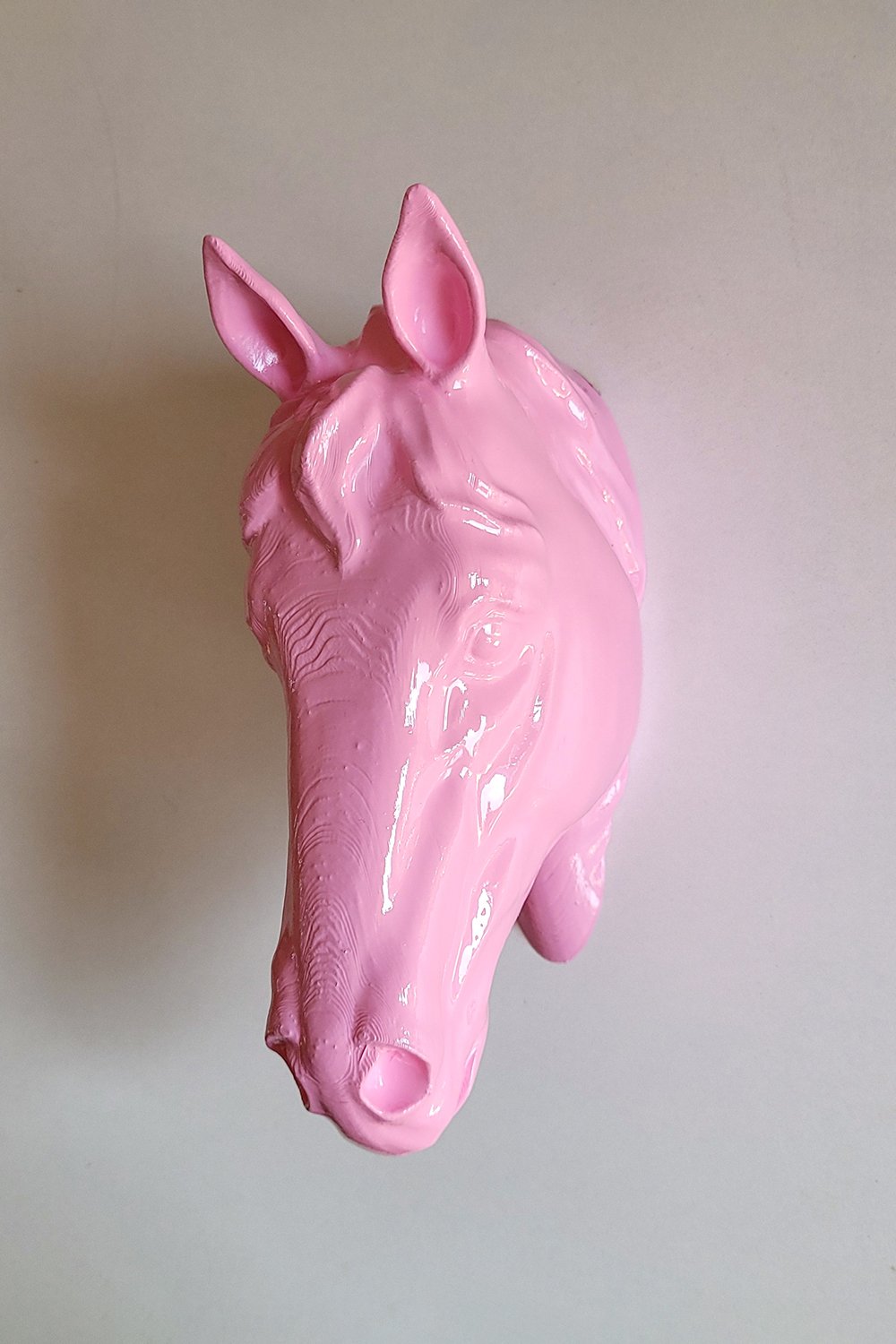 At Kafası Duvar Figürü | Pastel Pembe - 2