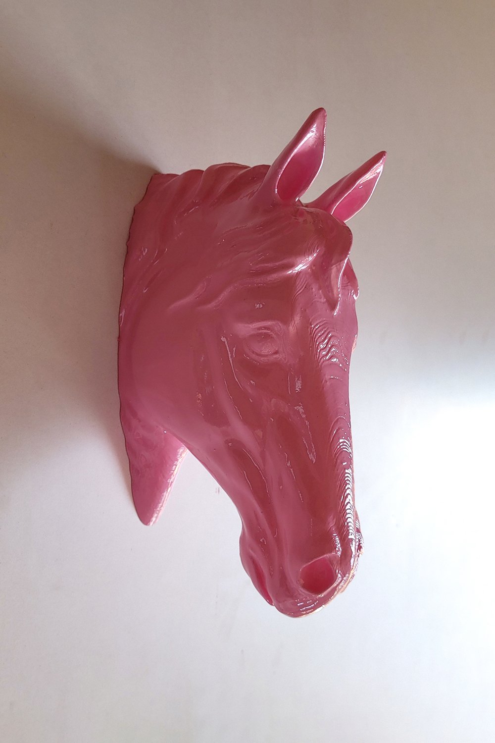 At Kafası Duvar Figürü | Pastel Pembe - 5