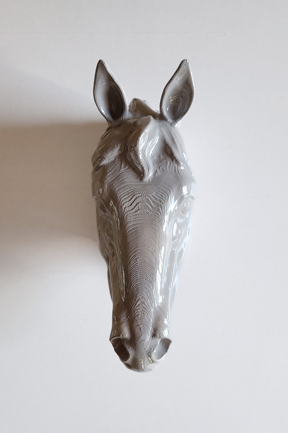 At Kafası Duvar Figürü | Gri - 1