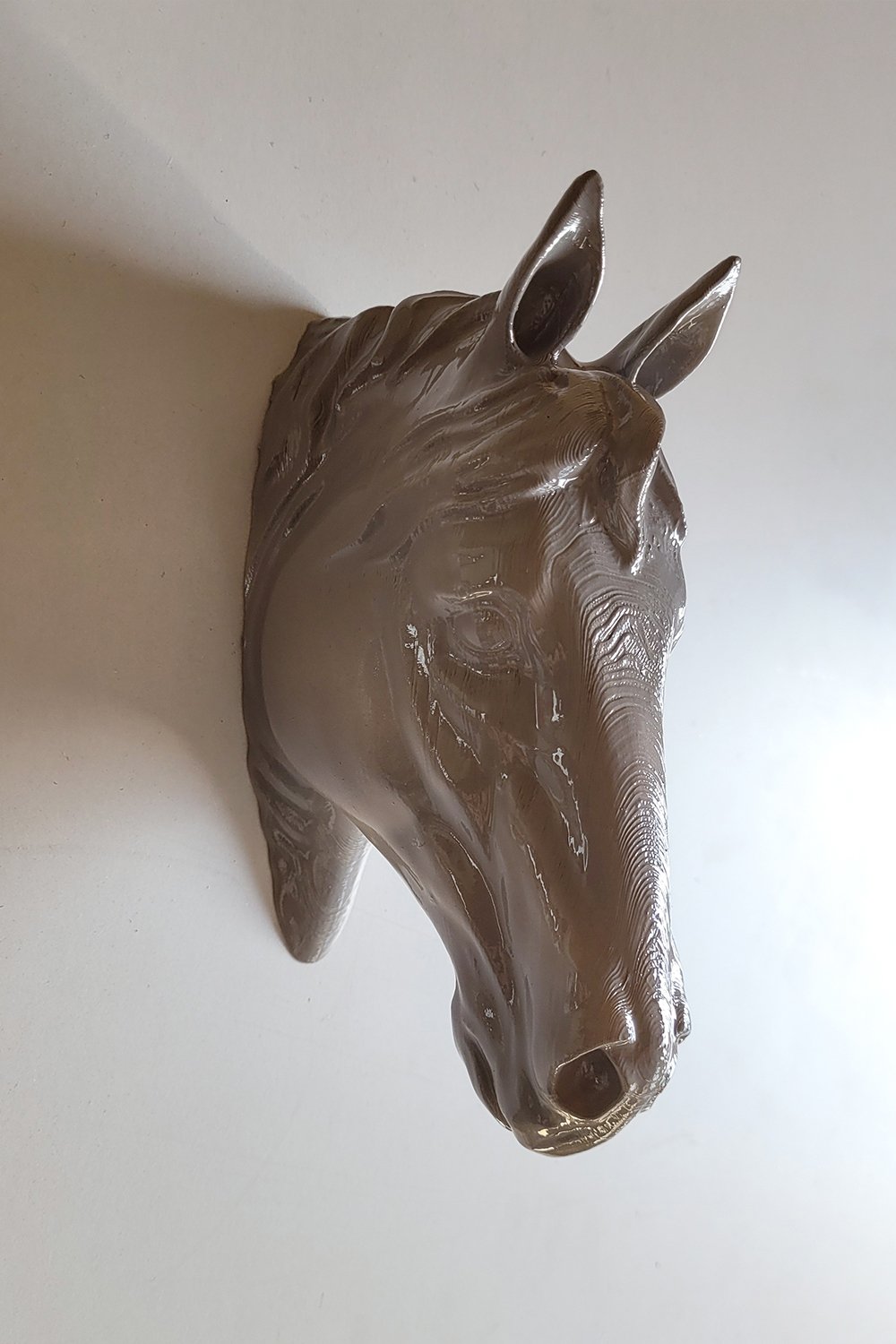 At Kafası Duvar Figürü | Gri - 3