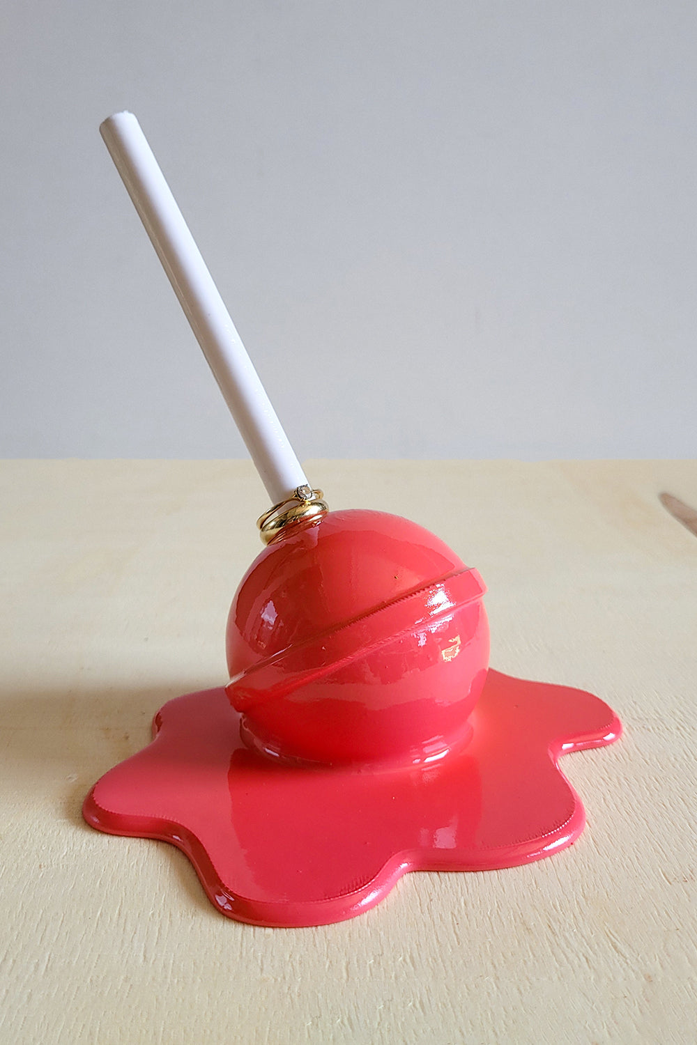 Erimiş Lolipop Yüzük Tutacağı | Pembe - 2